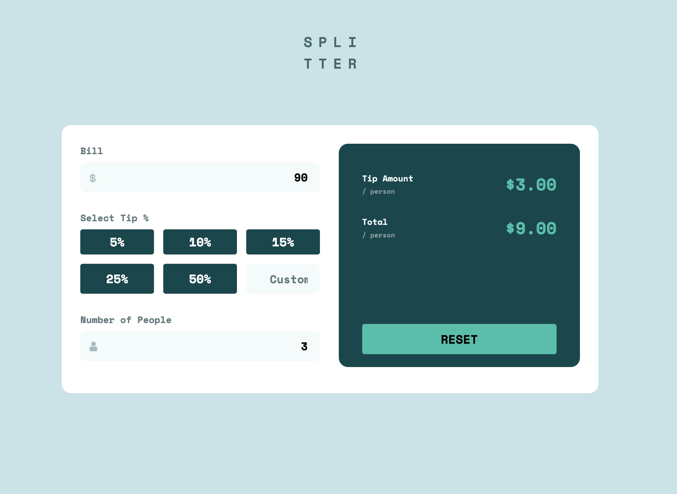 Screenshot of the Tip calculator app project